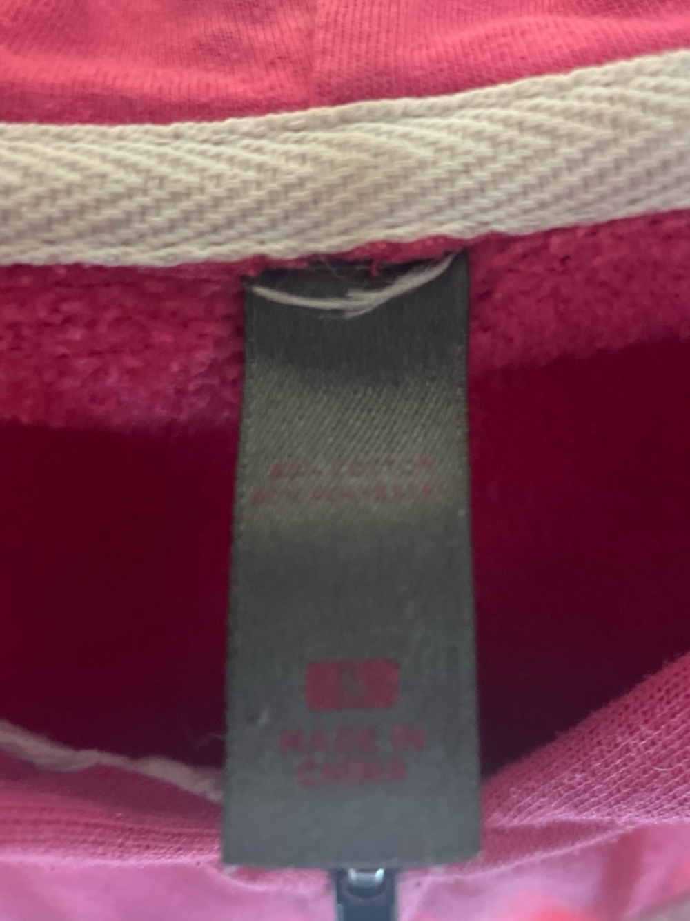 Pink Zip-Up Hoodie Sweatshirt with Bird Emblem - Picture 6 of 6